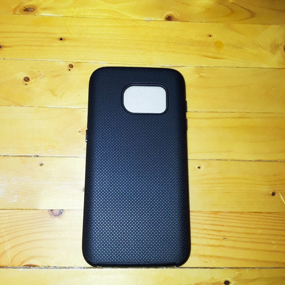 Samsung Galaxy S7 Black Textured Protective Hybrid Phone Case
